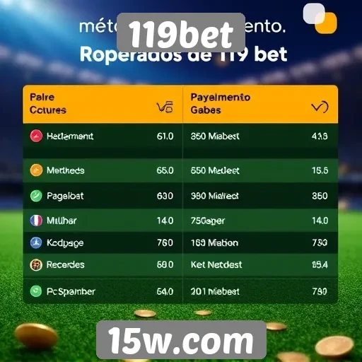 Métodos de pagamento aceitos no 119bet